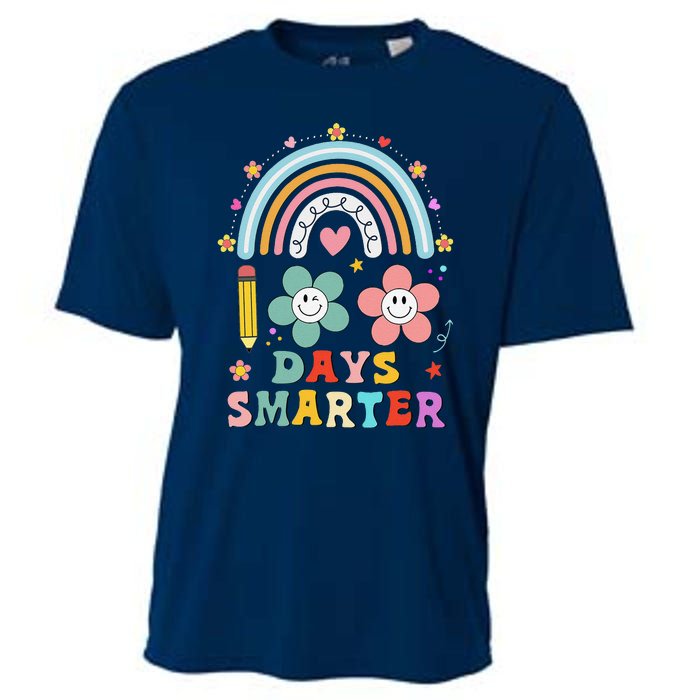 100 Days Of School 100th Day Smarter Rainbow Teacher Cooling Performance Crew T-Shirt