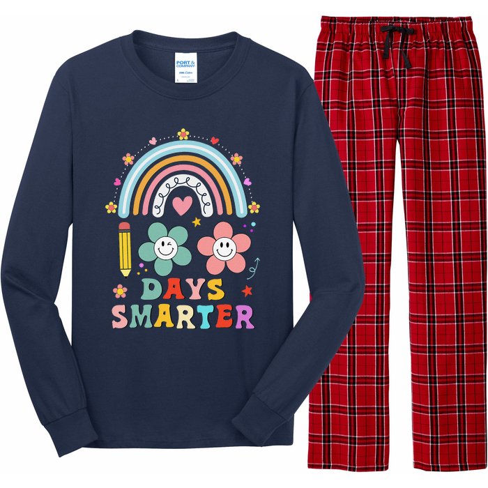 100 Days Of School 100th Day Smarter Rainbow Teacher Long Sleeve Pajama Set