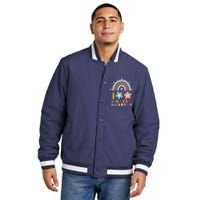 100 Days Of School 100th Day Smarter Rainbow Teacher Insulated Varsity Jacket