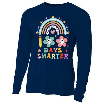 100 Days Of School 100th Day Smarter Rainbow Teacher Cooling Performance Long Sleeve Crew