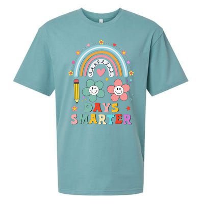 100 Days Of School 100th Day Smarter Rainbow Teacher Sueded Cloud Jersey T-Shirt