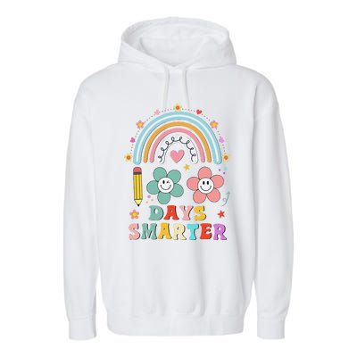 100 Days Of School 100th Day Smarter Rainbow Teacher Garment-Dyed Fleece Hoodie