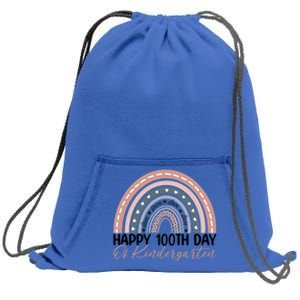 100th Day Of School Kindergarten Rainbow 100 Days Of School Great Gift Sweatshirt Cinch Pack Bag