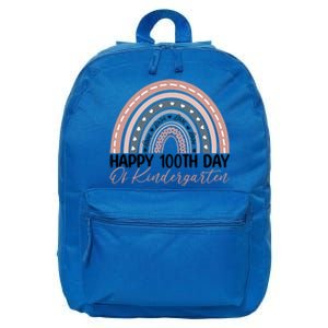 100th Day Of School Kindergarten Rainbow 100 Days Of School Great Gift 16 in Basic Backpack