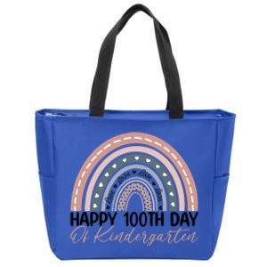 100th Day Of School Kindergarten Rainbow 100 Days Of School Great Gift Zip Tote Bag