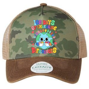 100 Days Of Embracing Differences Autism Awareness Teacher Cool Gift Legacy Tie Dye Trucker Hat