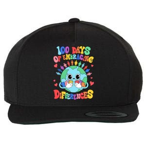 100 Days Of Embracing Differences Autism Awareness Teacher Cool Gift Wool Snapback Cap