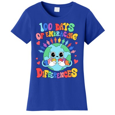 100 Days Of Embracing Differences Autism Awareness Teacher Cool Gift Women's T-Shirt