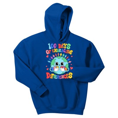 100 Days Of Embracing Differences Autism Awareness Teacher Cool Gift Kids Hoodie