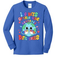 100 Days Of Embracing Differences Autism Awareness Teacher Cool Gift Kids Long Sleeve Shirt