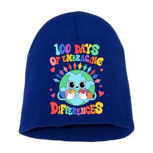 100 Days Of Embracing Differences Autism Awareness Teacher Cool Gift Short Acrylic Beanie