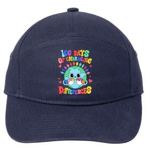 100 Days Of Embracing Differences Autism Awareness Teacher Cool Gift 7-Panel Snapback Hat