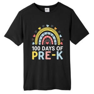 100 Days Of Pre K Rainbow Happy 100th Day Of School Teacher Tall Fusion ChromaSoft Performance T-Shirt