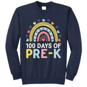 100 Days Of Pre K Rainbow Happy 100th Day Of School Teacher Sweatshirt