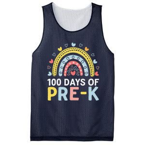 100 Days Of Pre K Rainbow Happy 100th Day Of School Teacher Mesh Reversible Basketball Jersey Tank