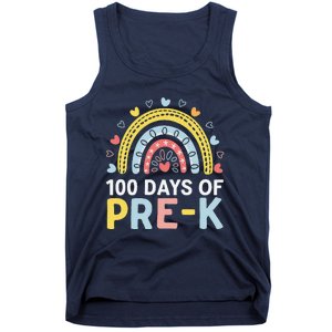 100 Days Of Pre K Rainbow Happy 100th Day Of School Teacher Tank Top