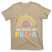 100 Days Of Pre K Rainbow Happy 100th Day Of School Teacher T-Shirt