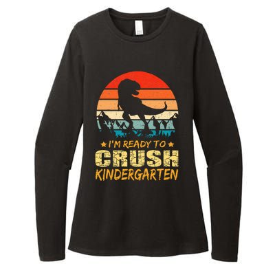 1st Day Of Kindergarten Im Ready To Crush Dinosaur Womens CVC Long Sleeve Shirt