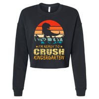 1st Day Of Kindergarten Im Ready To Crush Dinosaur Cropped Pullover Crew