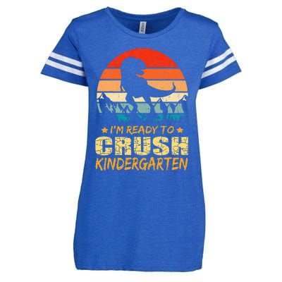 1st Day Of Kindergarten Im Ready To Crush Dinosaur Enza Ladies Jersey Football T-Shirt