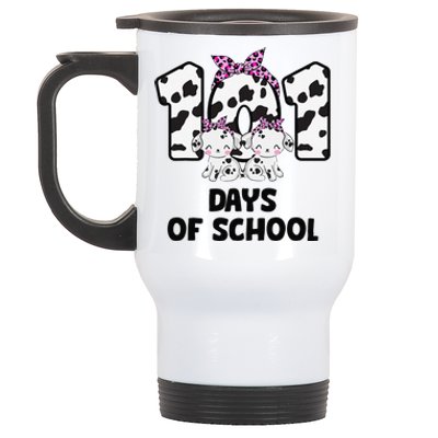 101 Days Of School Dalmatian Dog 100 Days Smarter Stainless Steel Travel Mug