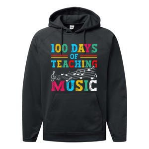 100 Days Of Teaching Music School Subject Teacher Performance Fleece Hoodie