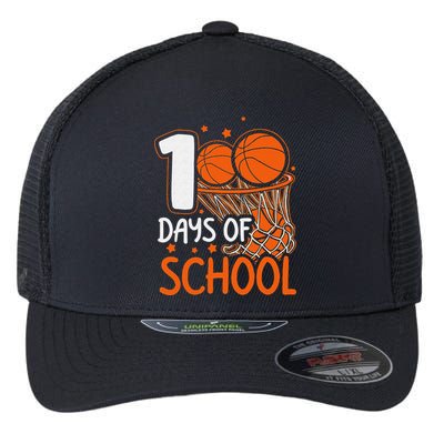 100 Days Of School Basketball 100th Day Balls Flexfit Unipanel Trucker Cap