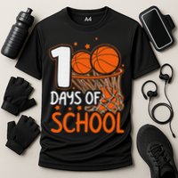 100 Days Of School Basketball 100th Day Balls Cooling Performance Crew T-Shirt