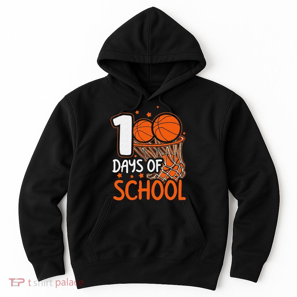 100 Days Of School Basketball 100th Day Balls Hoodie