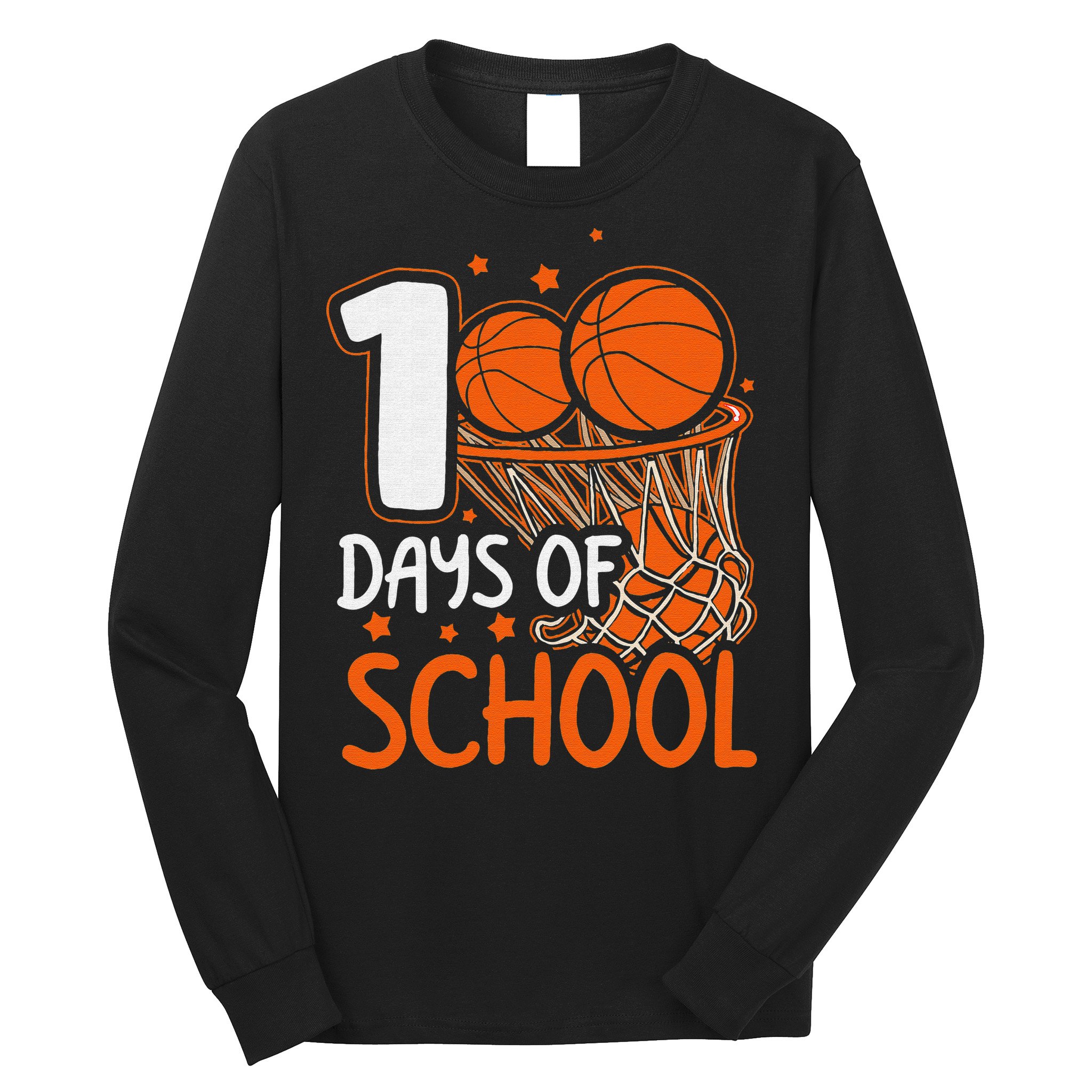 100 Days Of School Basketball 100th Day Balls Long Sleeve Shirt