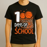 100 Days Of School Basketball 100th Day Balls T-Shirt