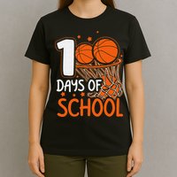 100 Days Of School Basketball 100th Day Balls T-Shirt
