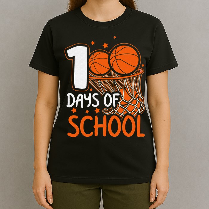 100 Days Of School Basketball 100th Day Balls T-Shirt