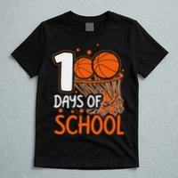 100 Days Of School Basketball 100th Day Balls T-Shirt