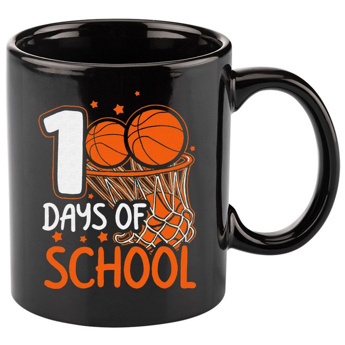 100 Days Of School Basketball 100th Day Balls 11oz C Handle Ceramic Mug
