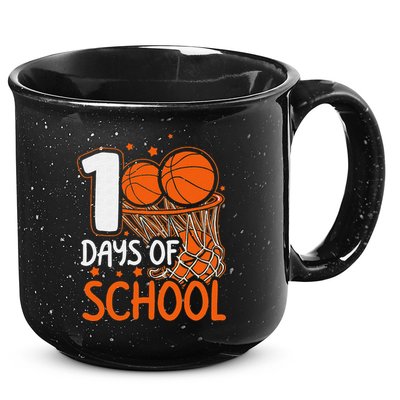 100 Days Of School Basketball 100th Day Balls 15oz Campfire Ceramic Mug