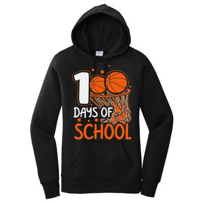100 Days Of School Basketball 100th Day Balls Women's Pullover Hoodie