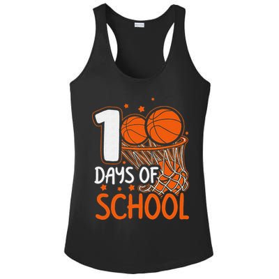 100 Days Of School Basketball 100th Day Balls Ladies PosiCharge Competitor Racerback Tank