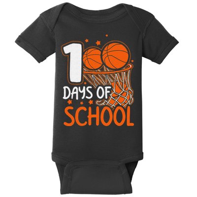 100 Days Of School Basketball 100th Day Balls Baby Bodysuit