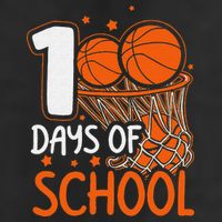 100 Days Of School Basketball 100th Day Balls Golf Towel