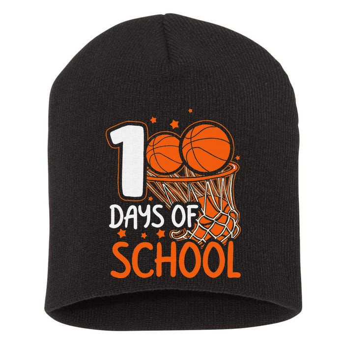 100 Days Of School Basketball 100th Day Balls Short Acrylic Beanie