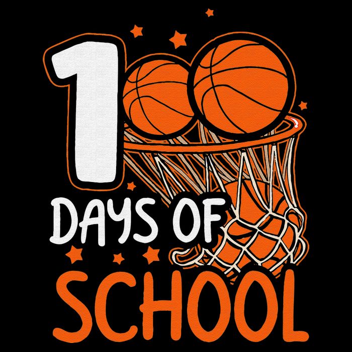 100 Days Of School Basketball 100th Day Balls Short Acrylic Beanie