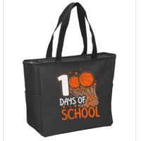 100 Days Of School Basketball 100th Day Balls Zip Tote Bag