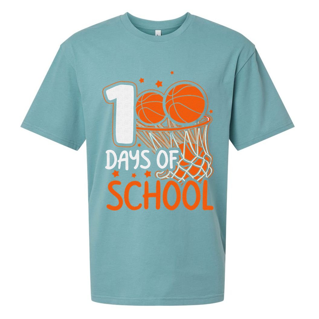 100 Days Of School Basketball 100th Day Balls Sueded Cloud Jersey T-Shirt