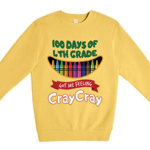 100 Days Of 4th Grade Got Me Feeling Cray Cray Premium Crewneck Sweatshirt