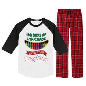 100 Days Of 4th Grade Got Me Feeling Cray Cray Raglan Sleeve Pajama Set