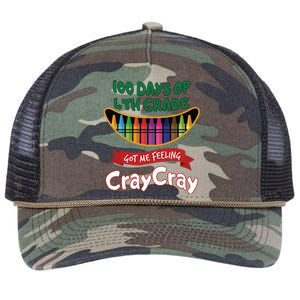 100 Days Of 4th Grade Got Me Feeling Cray Cray Retro Rope Trucker Hat Cap