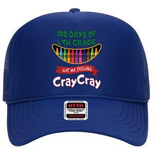 100 Days Of 4th Grade Got Me Feeling Cray Cray High Crown Mesh Back Trucker Hat