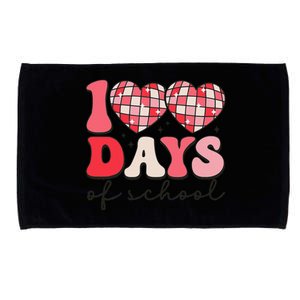 100 Days Of School Retro Disco Hearts 100th Day Of School Microfiber Hand Towel