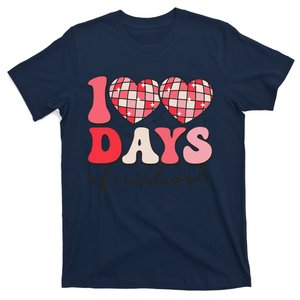 100 Days Of School Retro Disco Hearts 100th Day Of School T-Shirt